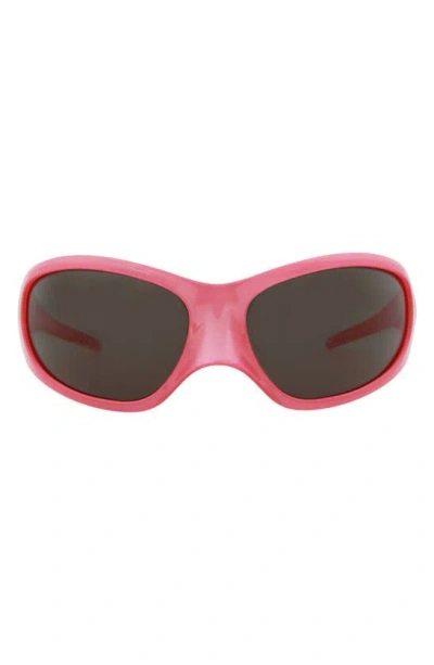 Balenciaga 80mm Wrap Sunglasses In Pink Pink Grey