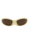 Balenciaga Women's 80mm Shield Sunglasses In Yellow Yellow Brown