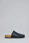 Balenciaga Men Leather Mules With Cork Insole In Black