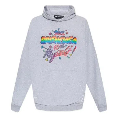 Balenciaga 90/10 Hoodie Wide Fit 'grey' In Gray