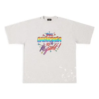 Balenciaga 90/10 T-shirt Large Fit 'light Grey' In White