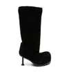 Balenciaga Alaska Suede Stiletto Tall Boots In Black