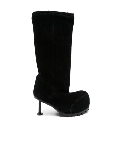 Balenciaga 90mm Alaska Fur Boots In Black