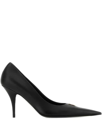 BALENCIAGA 90MM AVENUE BB EDITOR LEATHER PUMPS
