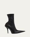 Balenciaga 90mm Avenue Leather Ankle Boots In Black