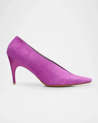 Balenciaga 90mm Duchesse Suede Pumps In Purple