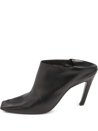 Pre-owned Balenciaga 90mm Leather Mules In Black