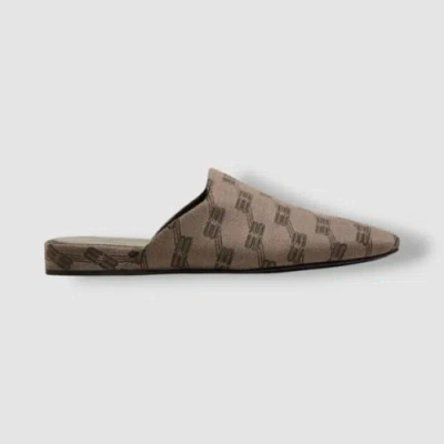 Pre-owned Balenciaga $925  Men's Brown Cosy Logo Jacquard Mule Slipper Shoes Size 41