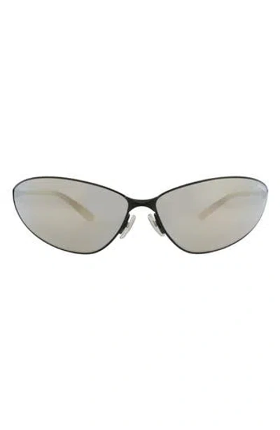 Balenciaga 93mm Shield Mirrored Sunglasses In Yellow