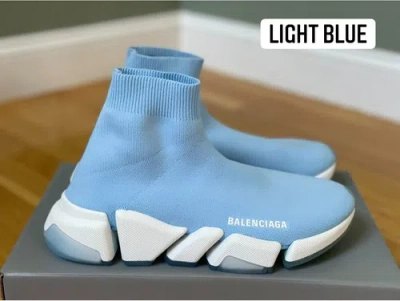 Pre-owned Balenciaga $995  Knit Speed Runner Sneakers In Gray