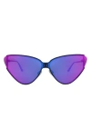 Balenciaga 99mm Cat Eye Sunglasses In Black Black Violet
