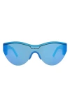 Balenciaga 99mm Shield Mirrored Sunglasses In Blue