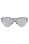 Balenciaga 99mm Shield Mirrored Sunglasses In Gray