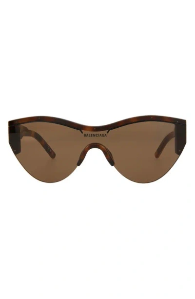 Balenciaga 99mm Shield Sunglasses In Brown