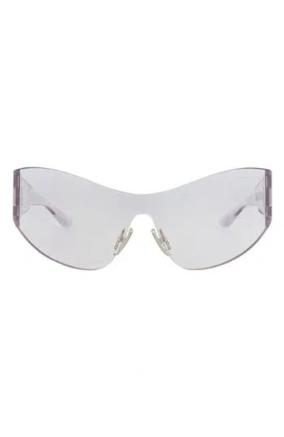 Balenciaga 99mm Wraparound Sunglasses In Transparent