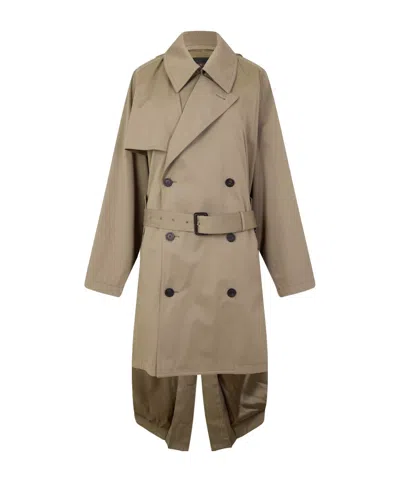 Balenciaga A Tailored Trench Coat In Neutral