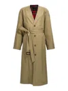 Balenciaga Check Lining Oversize Trench Coat In Beige