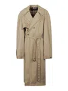 Balenciaga Cotton Trench Coat In Beige