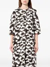 Balenciaga Abstract-pattern Button-up Coat In Black
