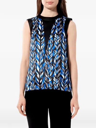 Balenciaga Abstract-print Sleeveless Blouse In Black