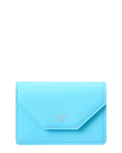 Balenciaga Accordion Leather Card Holder In Blue