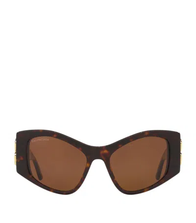 Balenciaga Dynasty Xl D-frame Sunglasses In Brown