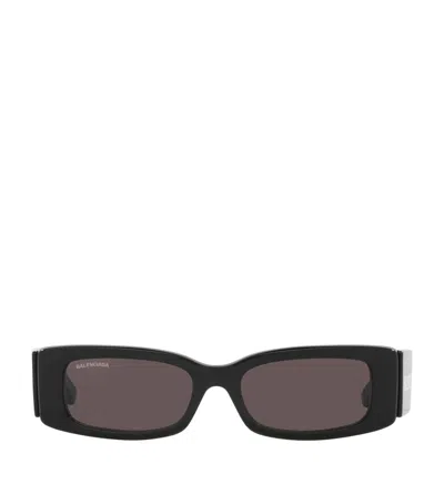 Balenciaga Dynasty Rectangle Sunglasses In Schwarz