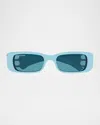 Balenciaga Eyewear Rectangular Frame Sunglasses In Blue