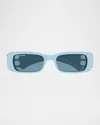 Balenciaga Eyewear Rectangular Frame Sunglasses In Blue