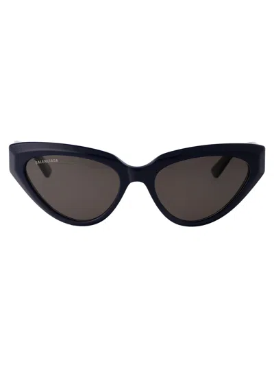 Balenciaga Acetate Blue Grey Sunglasses In Brown
