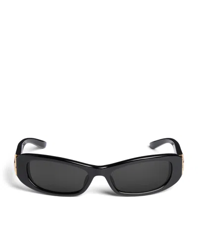 Balenciaga Acetate Cosmic Rectangle Sunglasses In Black