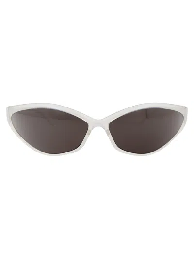 Balenciaga Acetate Crystal Grey Sunglasses In White