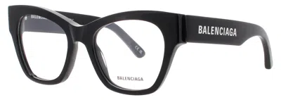 Balenciaga Acetate Eyeglasses With Case 52-19-140 In 001 - Black / Demo
