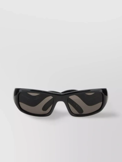 Balenciaga Acetate Frame Rectangle Sunglasses In Black