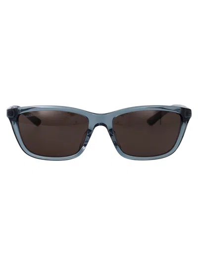 Balenciaga Acetate Green Sunglasses In Gray