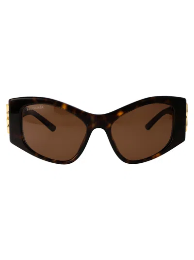Balenciaga Acetate Havana Brown Sunglasses In Black