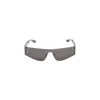 Balenciaga Acetate Mono Rectangle Sunglasses In Gray