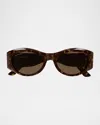 Balenciaga Acetate Round Sunglasses In Avana