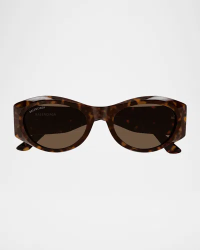 Balenciaga Acetate Round Sunglasses In Multi