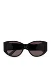 Balenciaga Black Acetate Nano Round Sunglasses In Brown