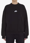 Balenciaga Crewneck Cotton Jersey Sweatshirt In Black
