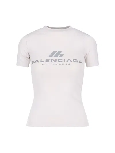 Balenciaga 'activewear' Stretch Jersey T-shirt In White
