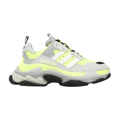 Pre-owned Balenciaga Adidas X  Triple S Sneaker 'fluo Yellow' | Grey | Men's Size 46 In Gray