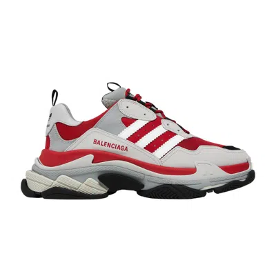 Pre-owned Balenciaga Adidas X  Triple S Sneaker 'red Grey' | Men's Size 43
