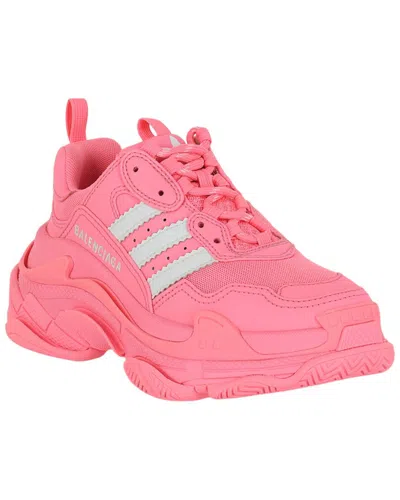 Balenciaga Adidas X Triple S Leather Sneaker In Pink