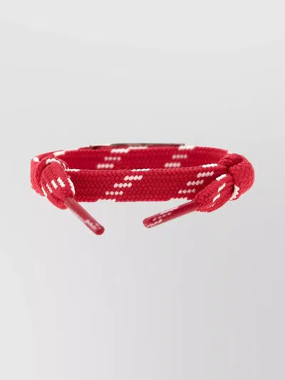 Balenciaga Adjustable Braided Cargo Bracelet In Red