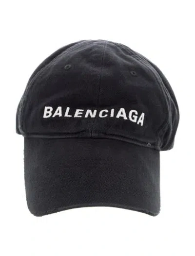 Pre-owned Balenciaga Adjustable Cotton Baseball Cap In Black