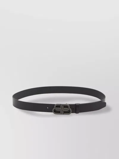 Balenciaga Adjustable Length Smooth Leather Belt In Gray