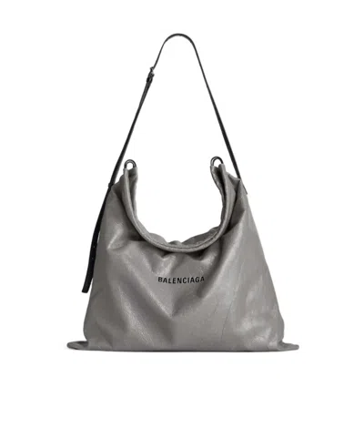 Balenciaga Adjustable Shoulder Strap Shoulder Bag In Gray