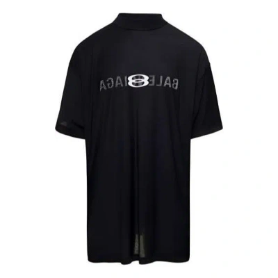 Balenciaga Ai Logo Inside Out Oversized T-shirt 'black Faded'